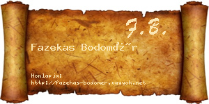 Fazekas Bodomér névjegykártya